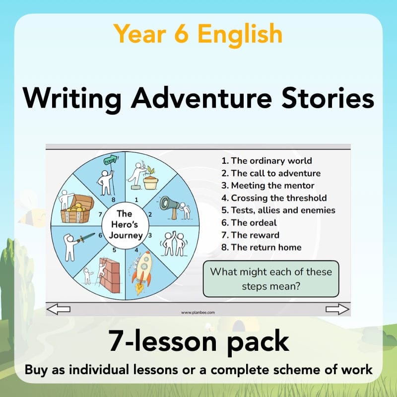 Year 6 KS2 Adventure Story Writing Lesson Planning Pack by PlanBee