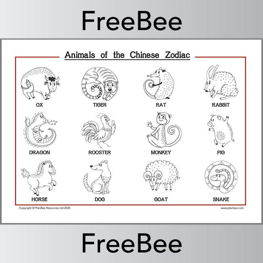 PlanBee FREE Lunar New Year Colouring Pages by PlanBee