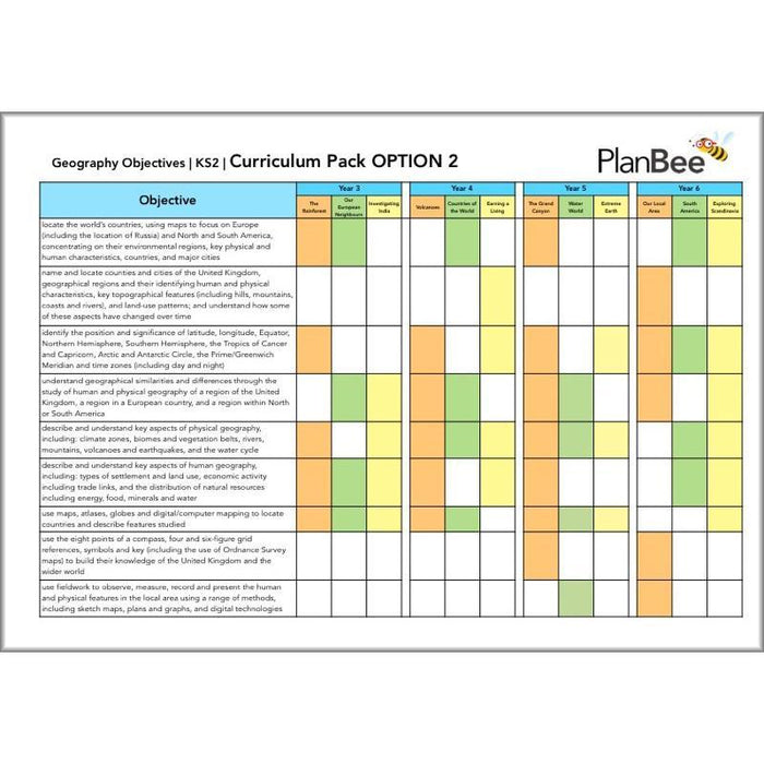 PlanBee KS2 Geography Curriculum Pack (Option 2) | Long Term Planning