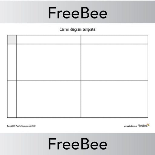 PlanBee FREE Carroll diagram template for KS1 and KS2 by PlanBee