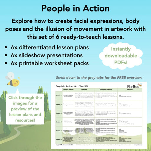 PlanBee People in Action | Movement and Expression - KS2 Primary Art Lessons