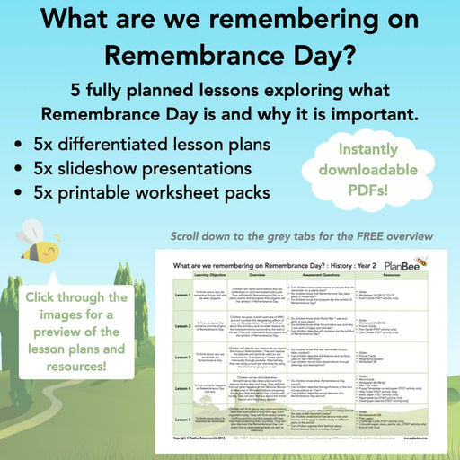 PlanBee KS1 Remembrance Day Lesson | Year 2 History Planning
