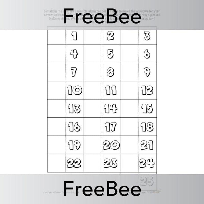 PlanBee Free printable Advent calendar template for children