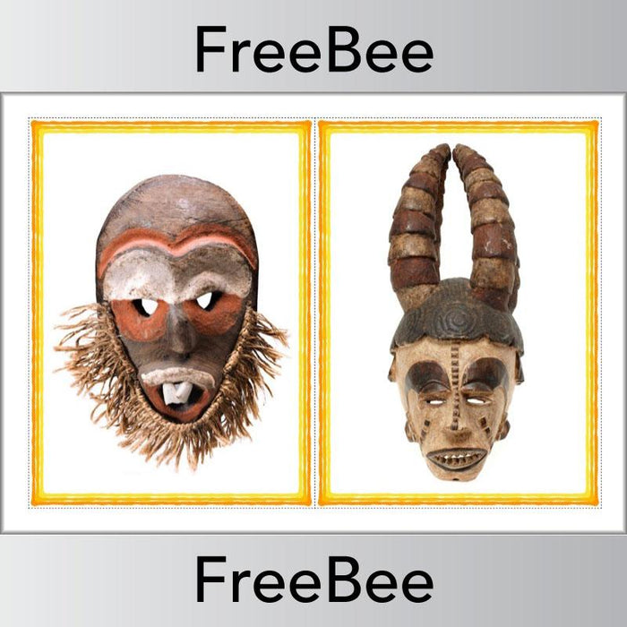 PlanBee African Masks for Kids | FREE Display Posters for KS1 & KS2