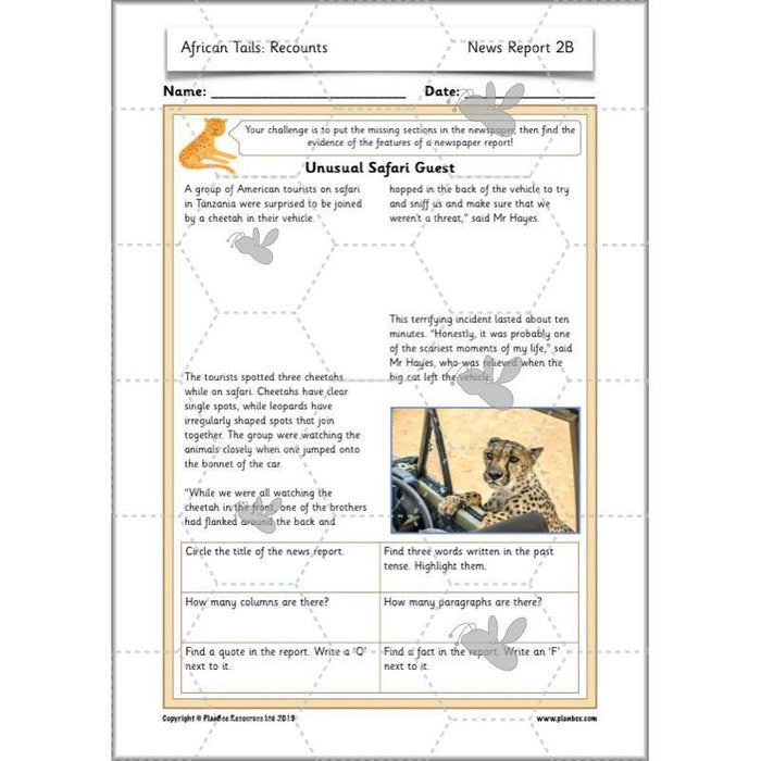African animals poems & lessons KS1 Year 2 English | PlanBee