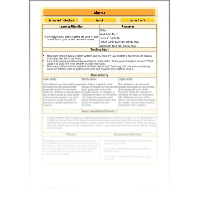 PlanBee Alarms - Electrical Circuits: DT Primary Resources - PlanBee KS2