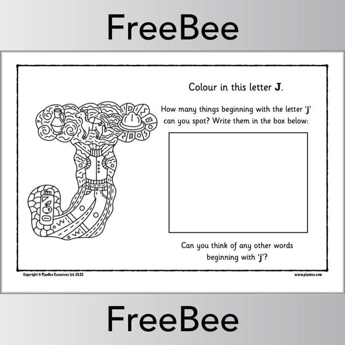 PlanBee Free Alphabet Colouring Pages by PlanBee