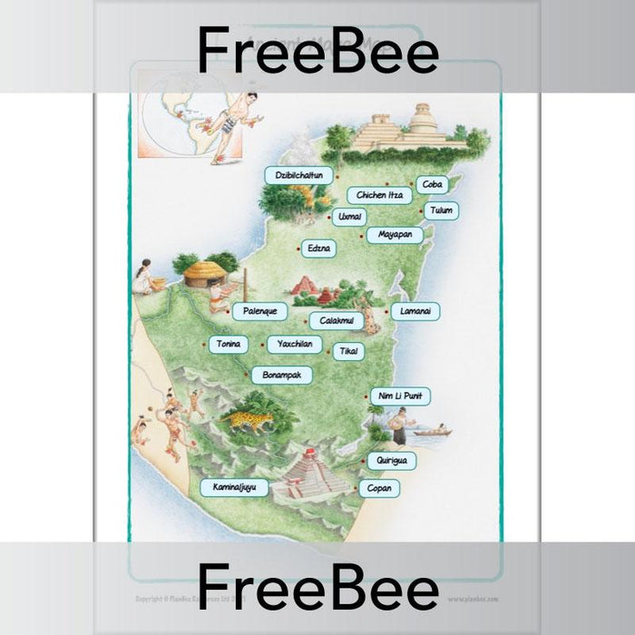 FREE Downloadable Ancient Maya Map by PlanBee