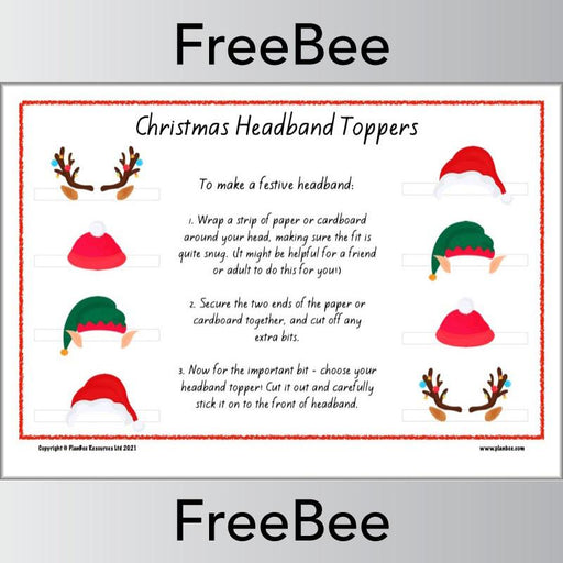 PlanBee FREE Christmas Headband Toppers by PlanBee
