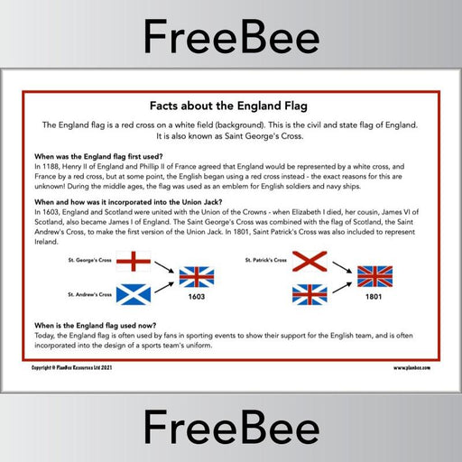 FREE England Flag Template by PlanBee