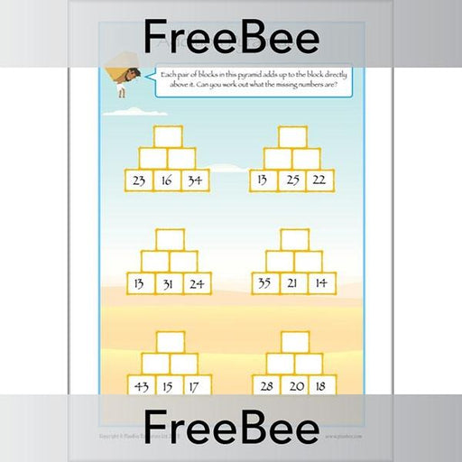 Free Number Addition Pyramids KS2 Worksheets by PlanBee