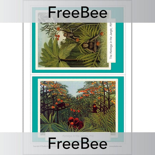 PlanBee Henri Rousseau Rainforest Art Picture Cards for KS1 and KS2