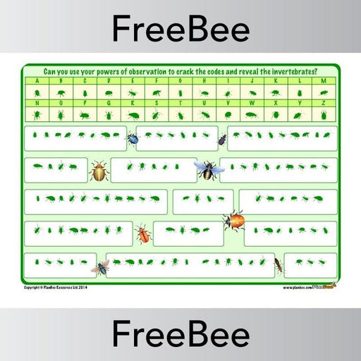 PlanBee Invertebrates Code Breaker | PlanBee FreeBees