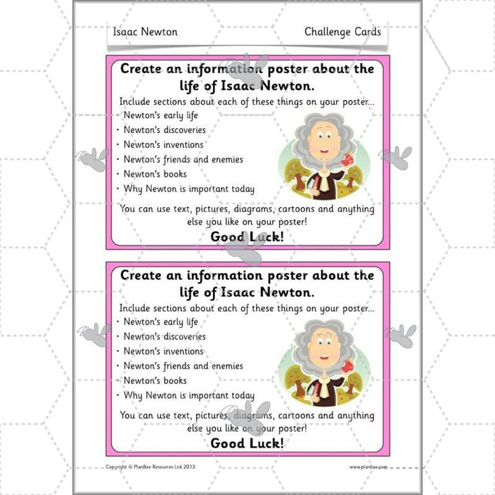 PlanBee Isaac Newton for children – KS1 History lessons