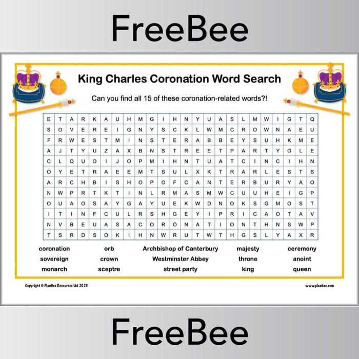 PlanBee FREE King Charles Coronation Pack by PlanBee