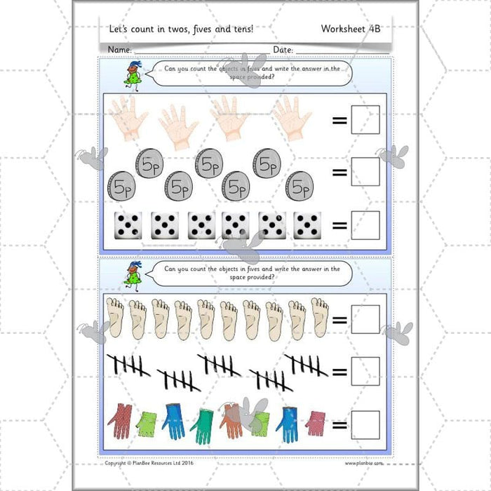 PlanBee Let’s count in twos, fives and tens - KS1 Year 1 Maths