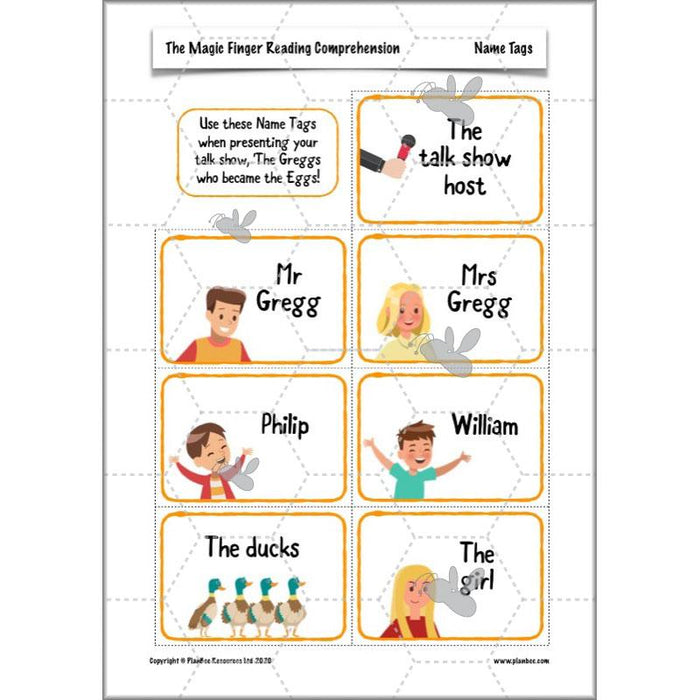 PlanBee The Magic Finger Lesson Plans Year 4 Reading Comprehension