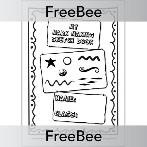 PlanBee FREE Mark Making Sketch Book Cover by PlanBee