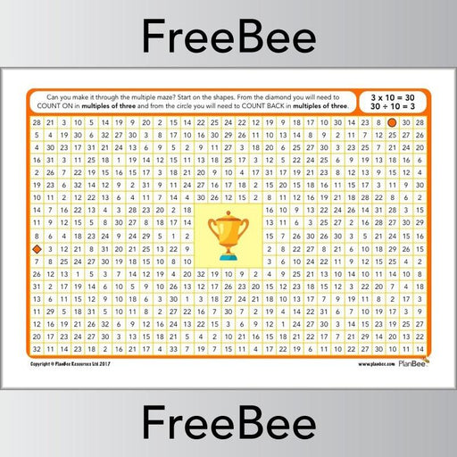 3x Table Multiple Mazes: Multiples of 3 worksheet | PlanBee