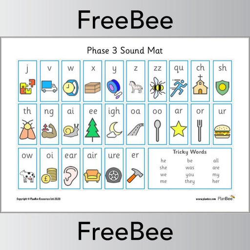PlanBee Phase 3 Sound Mat Phonic Resource by PlanBee