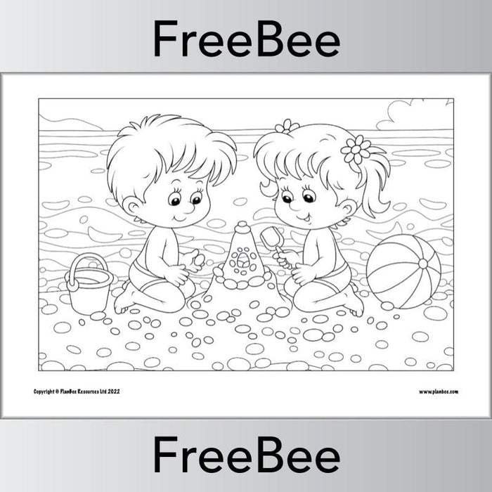 PlanBee FREE Seaside Colouring Pages by PlanBee