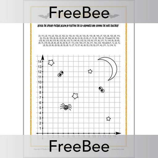 PlanBee Spooky Coordinates Activity Puzzle for KS2 by PlanBee