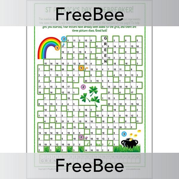 St Patrick's Day Codebreaker Free PDF Resource by PlanBee
