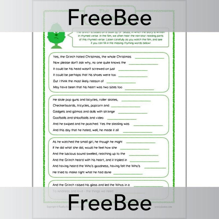 Free The Grinch Activity Sheets by PlanBee