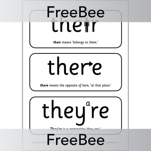 PlanBee FREE Their, There, They're Poster | PlanBee