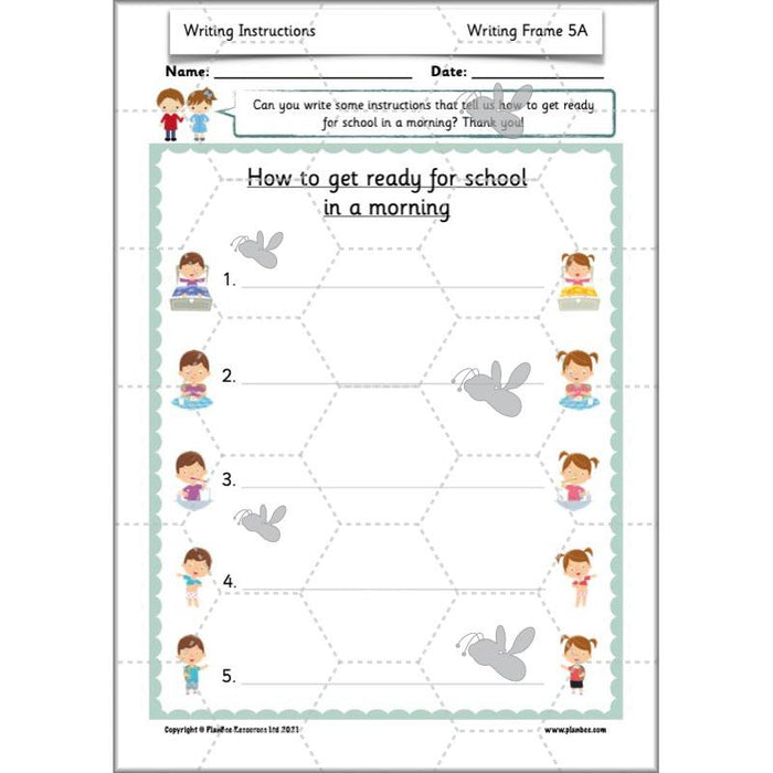 PlanBee Writing Instructions Year 1 English lessons and activities by PlanBee