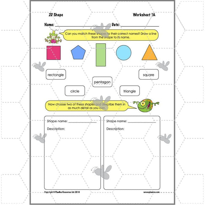 PlanBee 2D Shapes Year 3 Maths Lesson Pack by PlanBee