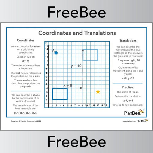 PlanBee Coordinates and Translation Year 4 PlanBee FreeBees