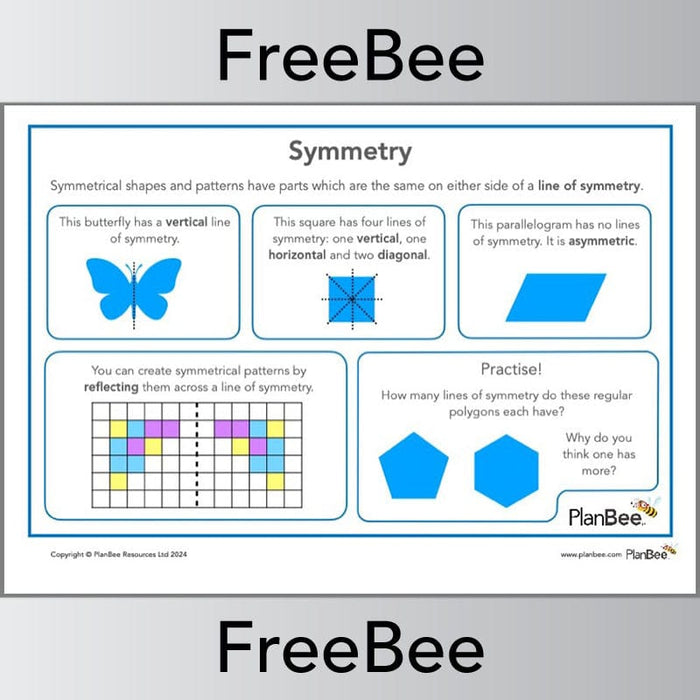 PlanBee Free What is Symmetry KS2 Maths Posters by PlanBee