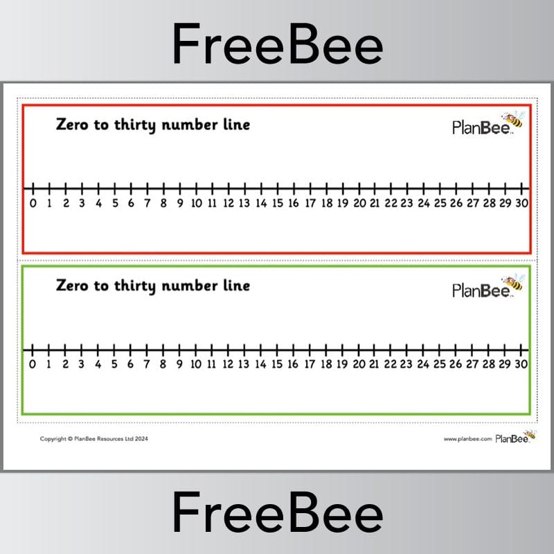 Free Number Line to 30 Downloadable Resource from PlanBee for Free Printable Number Line To 30 Printable