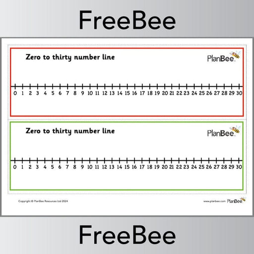 PlanBee Free Number Line to 30 Downloadable Resource from PlanBee