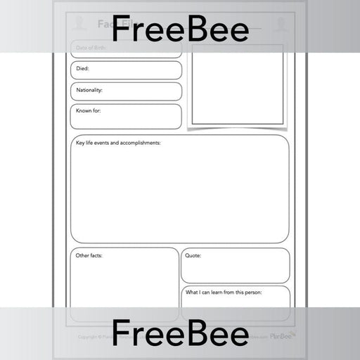 PlanBee FREE Person Fact File Template | PlanBee