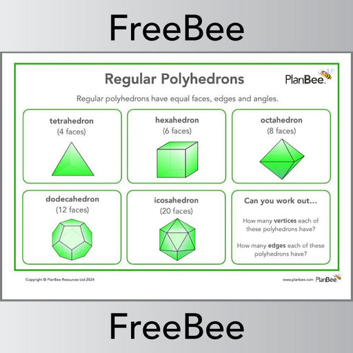 PlanBee Free Regular Polyhedron Poster | PlanBee Maths Resources