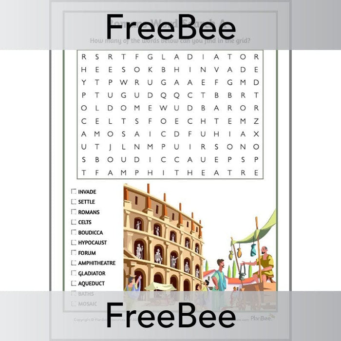 PlanBee Free Roman Word Search | PlanBee FreeBees