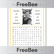 PlanBee Rosa Parks Word Search Printable Puzzle by PlanBee