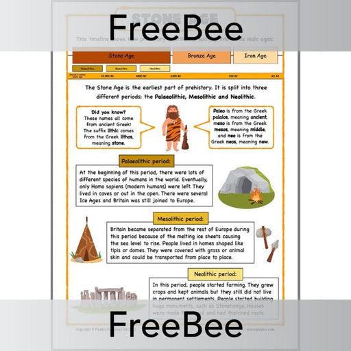 PlanBee FREE Stone Age Poster by PlanBee