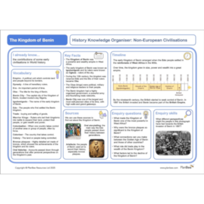 PlanBee The Kingdom of Benin KS2 History Lesson Pack by PlanBee