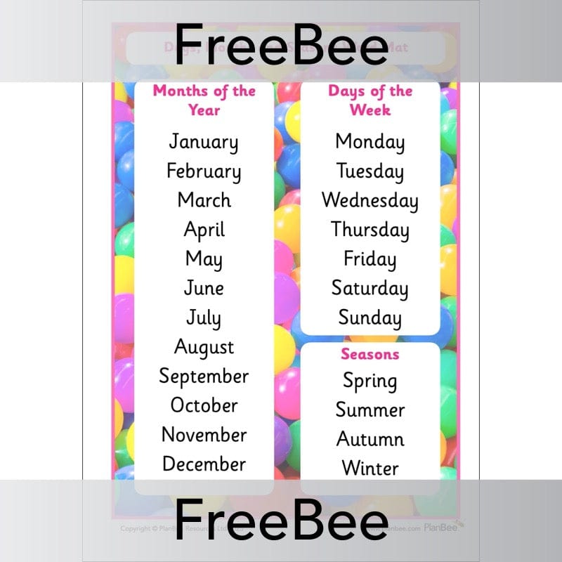 PlanBee Time language Word Mat Free PDF Printable by PlanBee