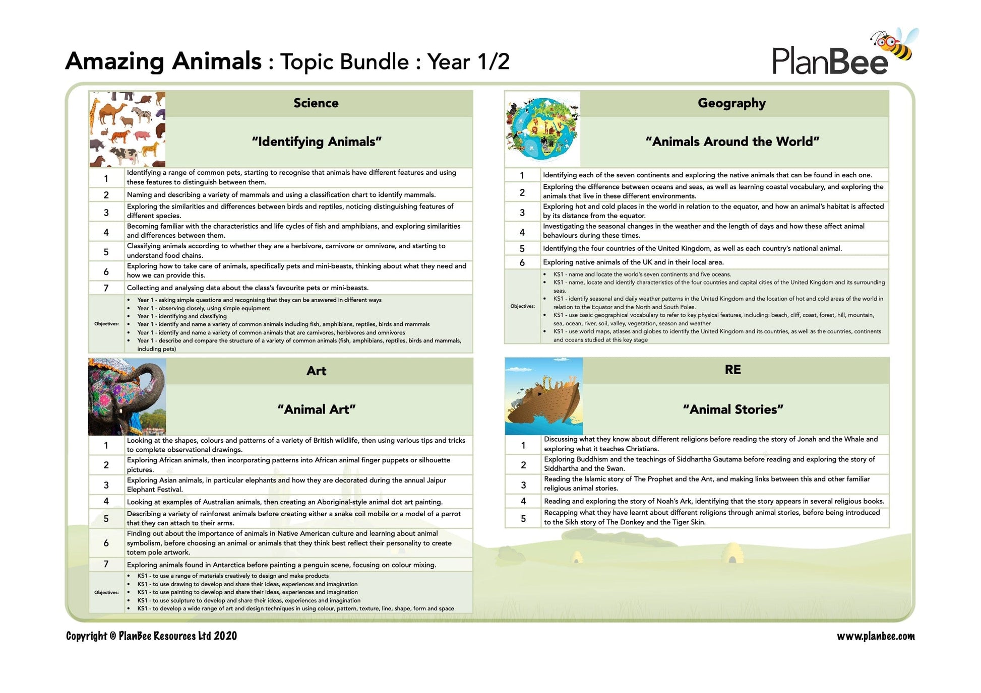 PlanBee Amazing Animals KS1 Topic Bundle by PlanBee