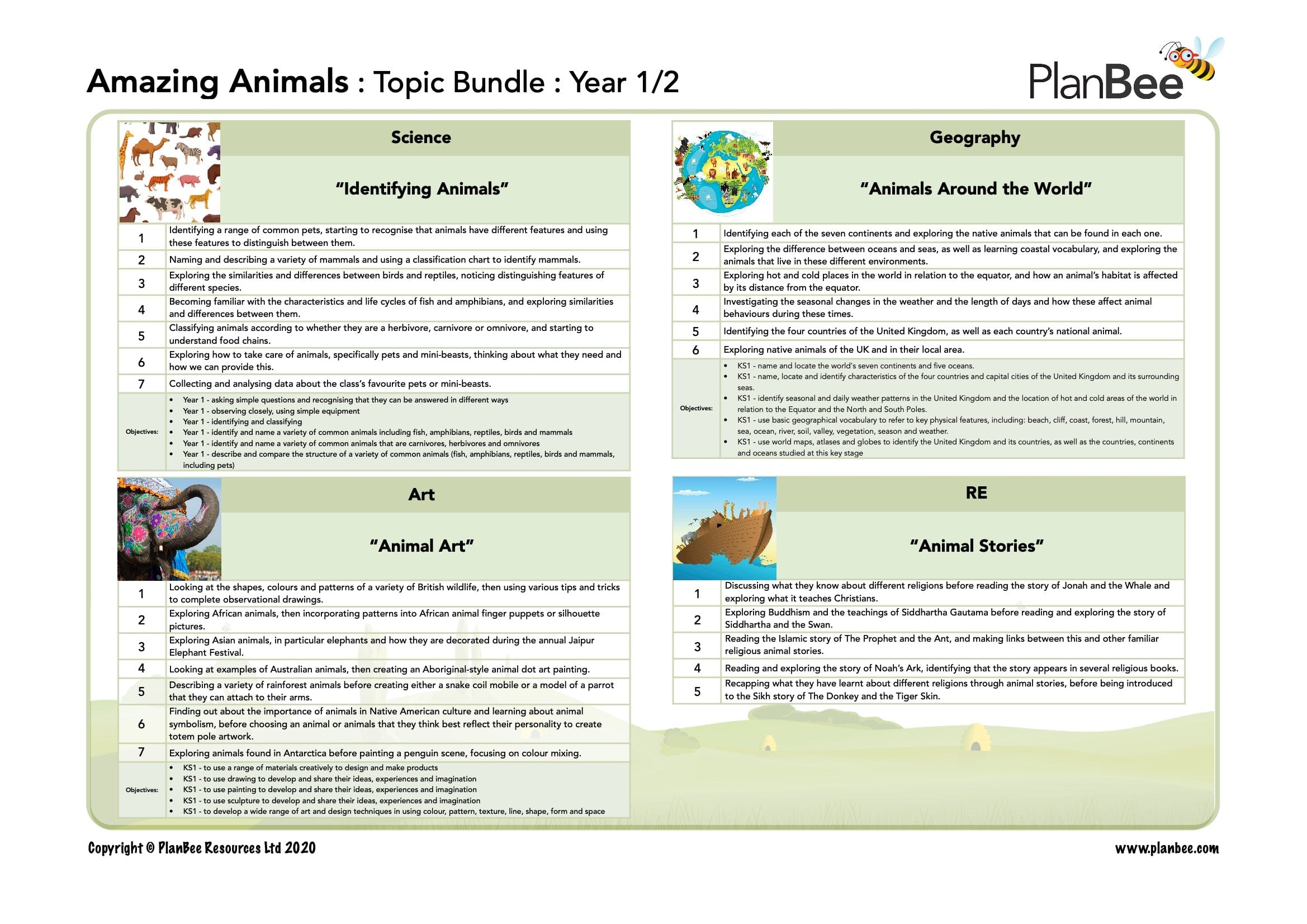 PlanBee Amazing Animals KS1 Topic Bundle by PlanBee