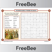 PlanBee FREE Tudors Word Search by PlanBee