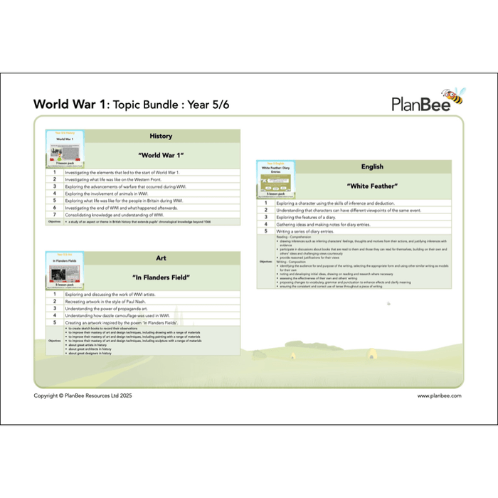 PlanBee World War 1 KS2 Topic Bundle