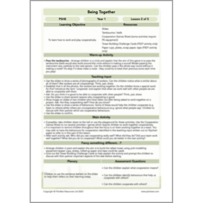PlanBee Being Together PSHE KS1 lessons by Planbee