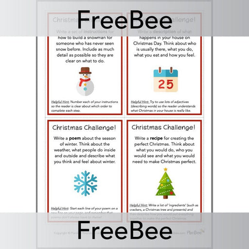 PlanBee Free Christmas writing ideas and activities by PlanBee