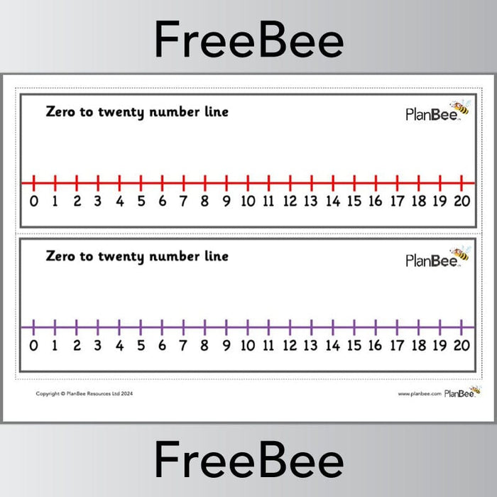 free-downloadable-number-lines-0-to-20-by-planbee for Free Printable Number Lines To 20 Free Downloadable Number Lines 0 to 20 by PlanBee for Free Printable Number Lines To 20