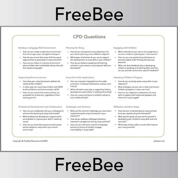 PlanBee FREE Oracy Framework | PlanBee